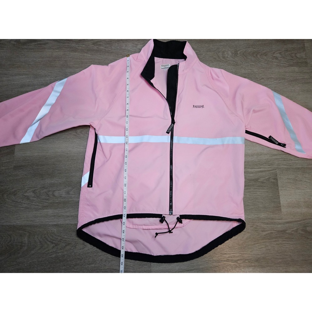 Running Room Vintage Pink Reflective Windbreaker Cycling Jacket Mid-2000s Size M - Picture 12 of 13